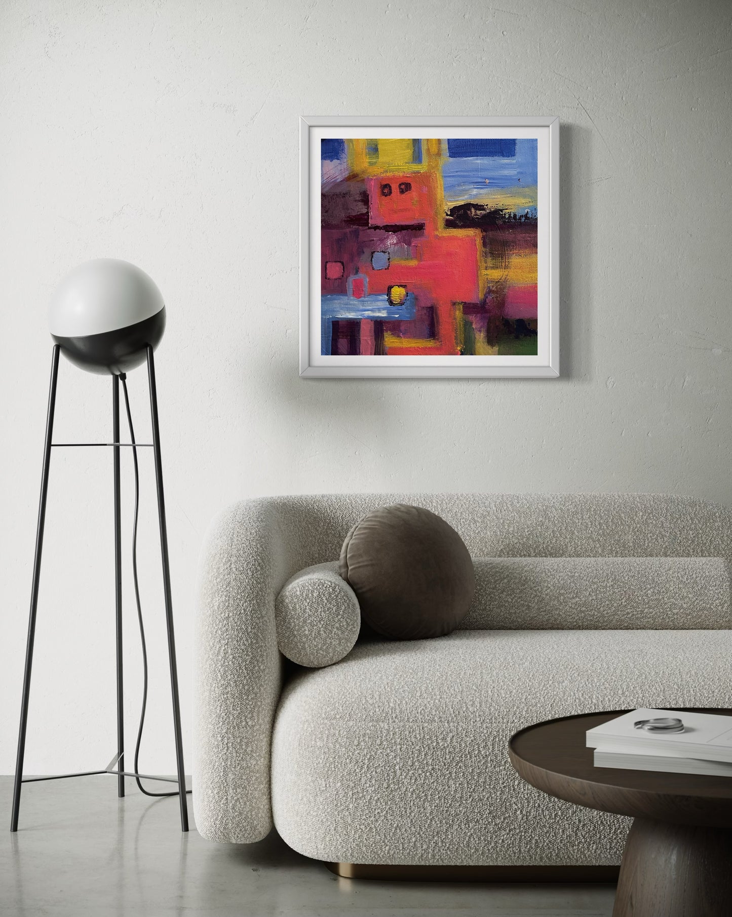 Robocik in a crown - original painting - LJagz-studio