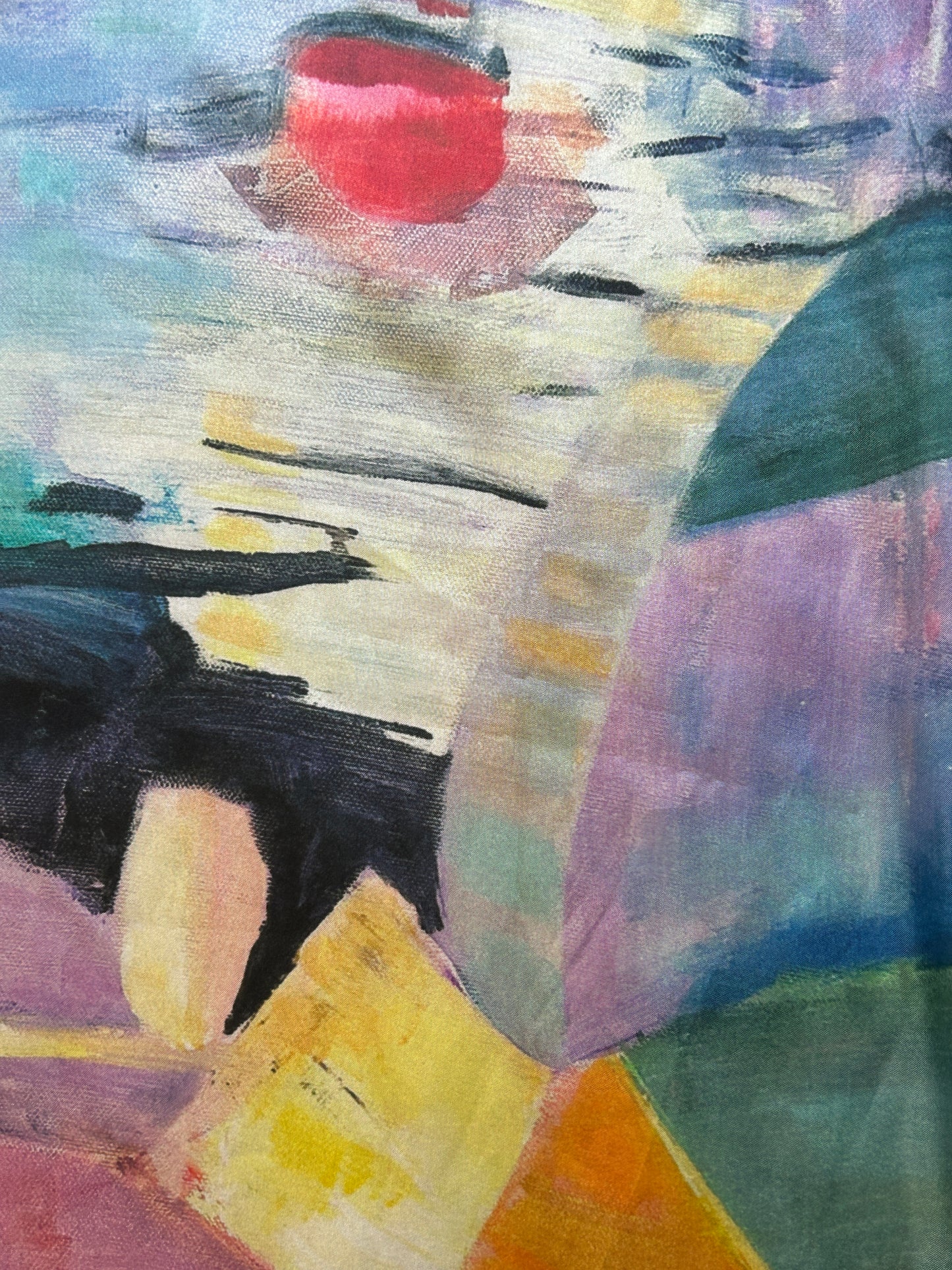 River of gold - silk scarf/cravat/hair scarf - Chic Abstract Silk Scarf - LJagz-studio