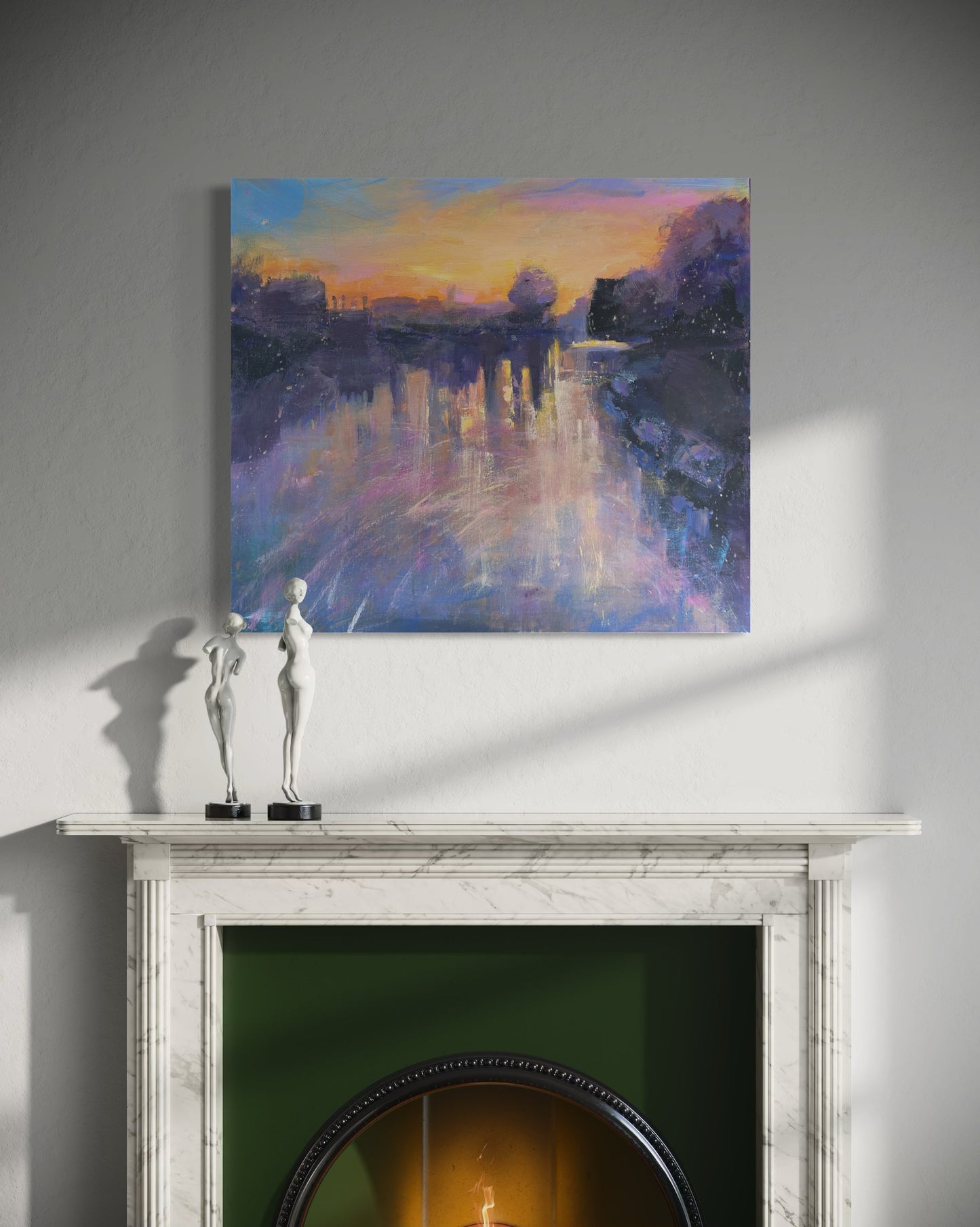 Sunrise on the Thames at Hampton Court - original paining - LJagz-studio