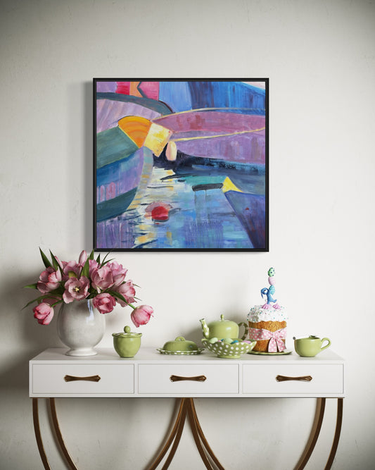 Boats in Golden Hour - Brushed Aluminum Print - gifts for men - LJagz-studio