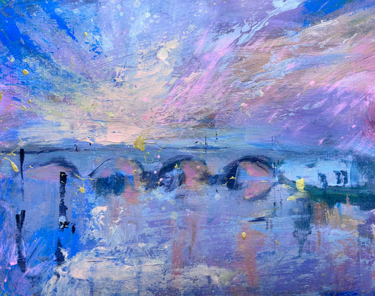 Richmond Bridge twilight - original painting - LJagz-studio